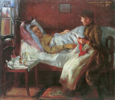 Father Franz Heinrich Corinth on His Sickbed by Lovis Corinth